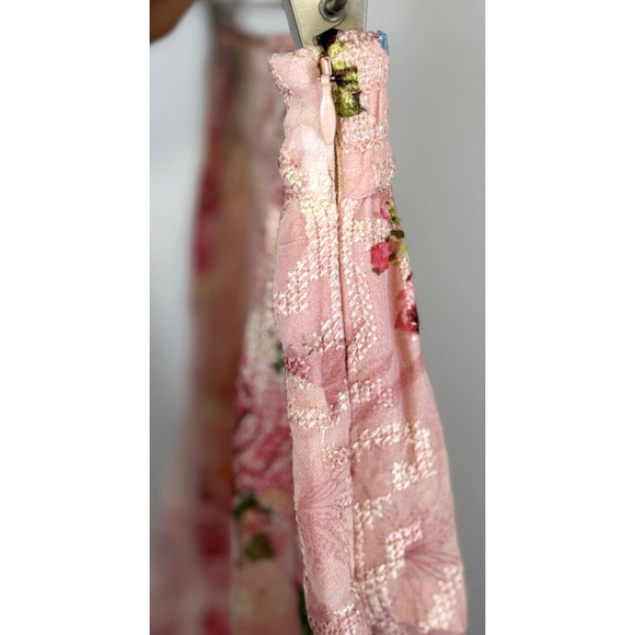 Hemant & Nandita Cross Stitch Skirt Floral Blush Coquette Fairycore Romantic, S - Picture 9 of 12